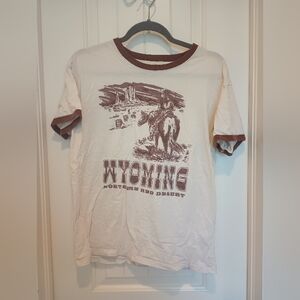 Hollister Oversized Cream Wyoming Cowboy Western T-shirt